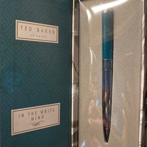 Ted Baker Ballpoint Pen - Gunmetal And Teal
